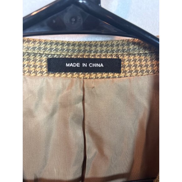 Lauren Ralph Lauren Mens Houndstooth Sport Coat Jacket Tan Size 42R 100 % silk - Picture 7 of 16